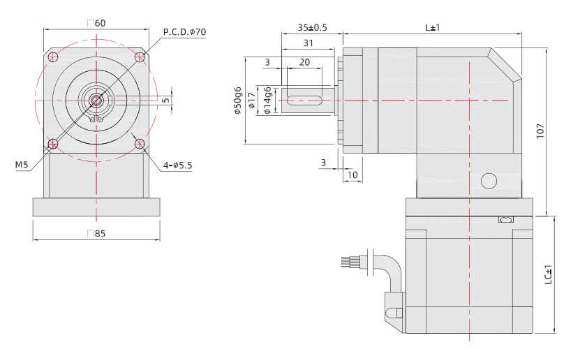 86mm行星減速機(jī)尺寸圖 86mm行星減速機(jī)尺寸圖